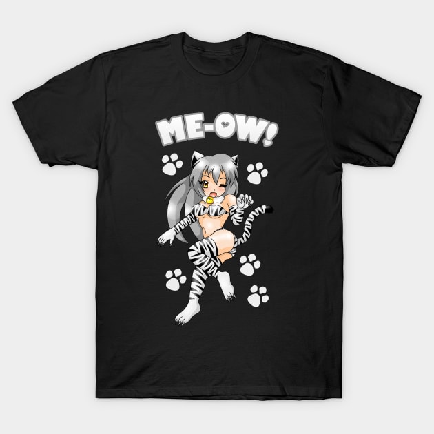 Me-Ow Catgirl T-Shirt by wildsidecomix